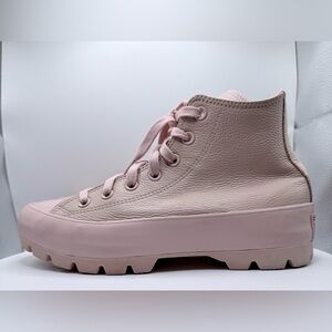 Converse Chuck Taylor Lugged Platform Leather High Top Sneaker Pink Women’s 8